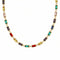 Collier multicolore pour femme, serti de cristaux rectangulaires, en acier inoxydable plaqué or