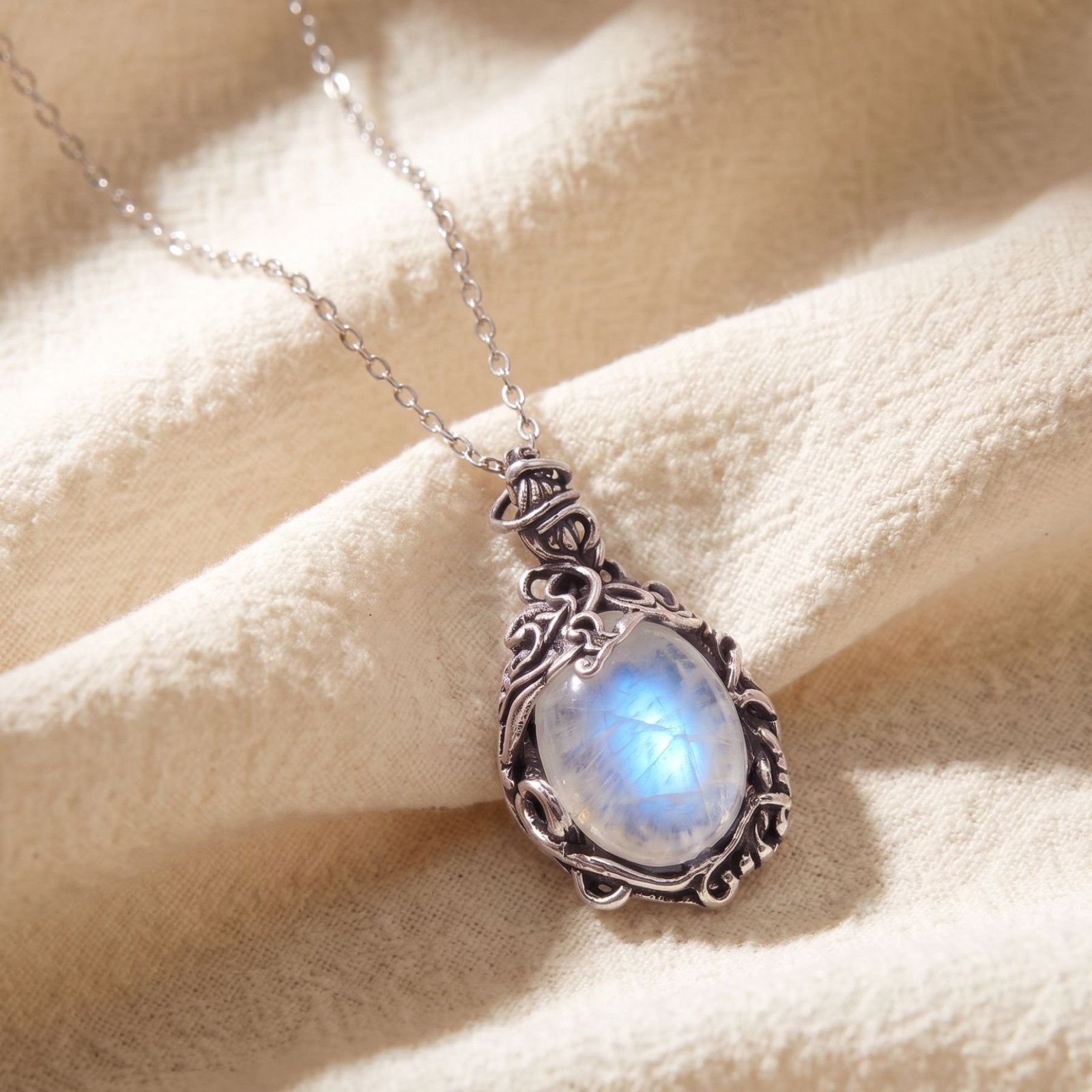 Collier mystique pour femme, en alliage de zinc, avec pendentif opale