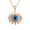 Collier œil bleu protecteur pour femme, en acier titane doré, pendentif mauvais œil