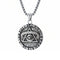 Collier Œil de la Providence pour homme, en acier inoxydable, médaillon ésotérique aux motifs gravés