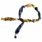 Collier original pour femme en tissu noué, avec perles en bois, style bohème