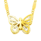 Collier papillon doré en titane, zircon transparent, maille travaillée, modèle Gabrielle