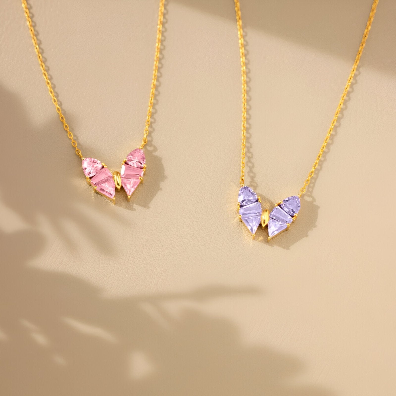 Collier papillon en argent 925, cristaux roses ou violets, bijou raffiné pour femme, modèle Aelia