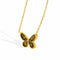 Collier papillon en titane doré, émail noir, style minimaliste, modèle Ainsley