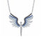 Collier pendentif ailes d’ange pour femme, en argent 925, avec pierres scintillantes