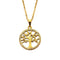 Collier pendentif arbre de vie en acier inoxydable et or 18K, zircons colorés