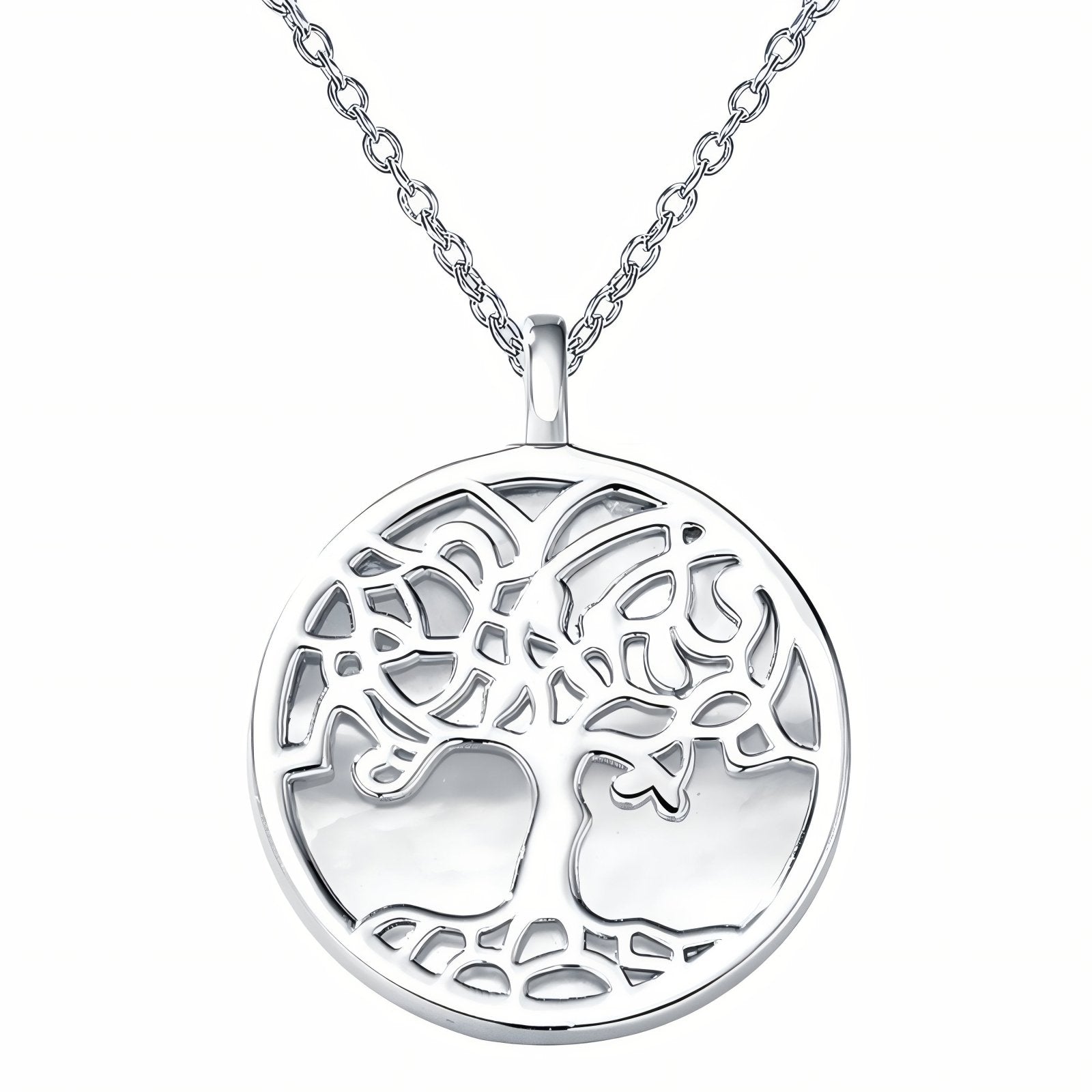 Collier pendentif arbre de vie pour femme, avec nacre, en argent 925