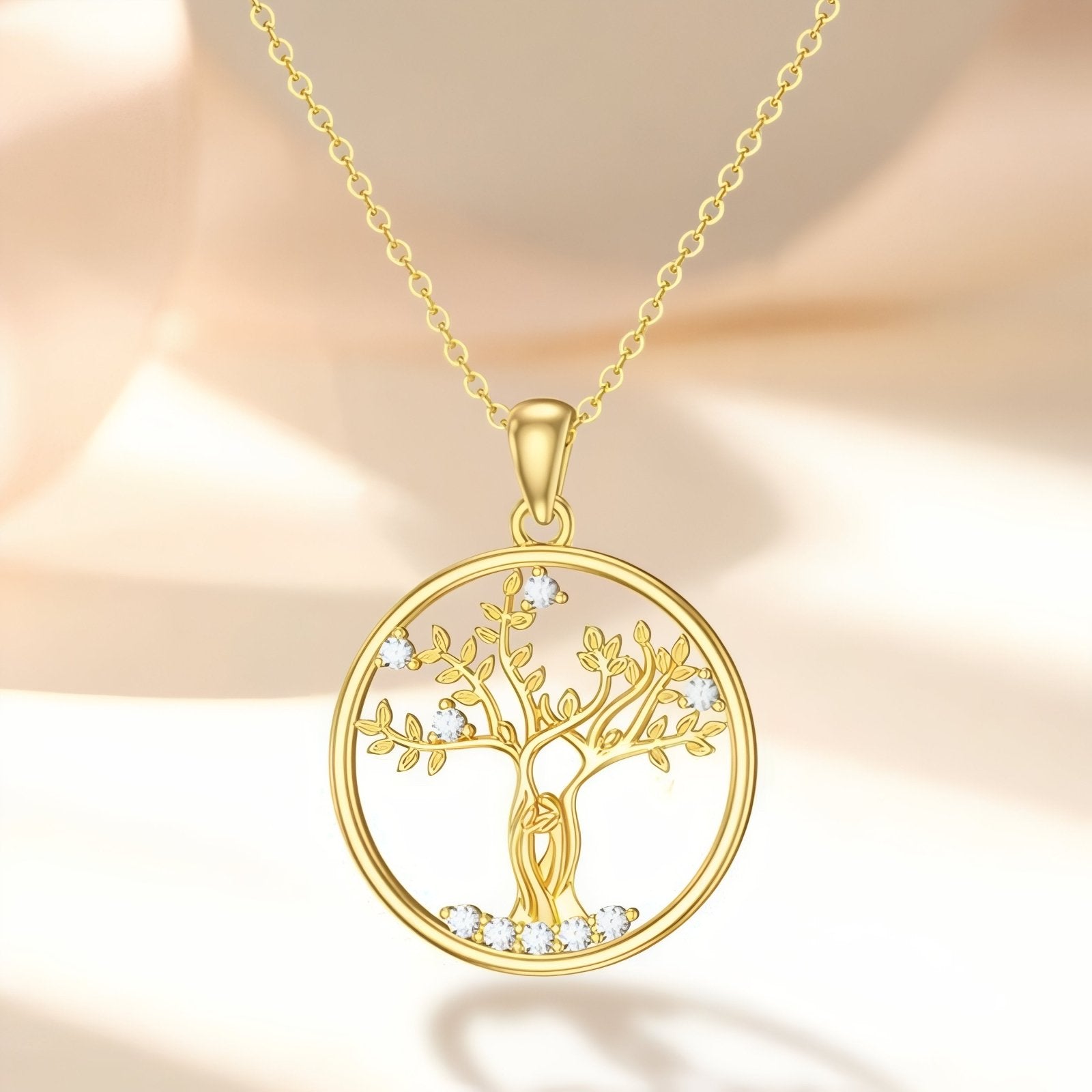 Collier pendentif arbre de vie pour femme, avec zircon, en argent 925, style intemporel
