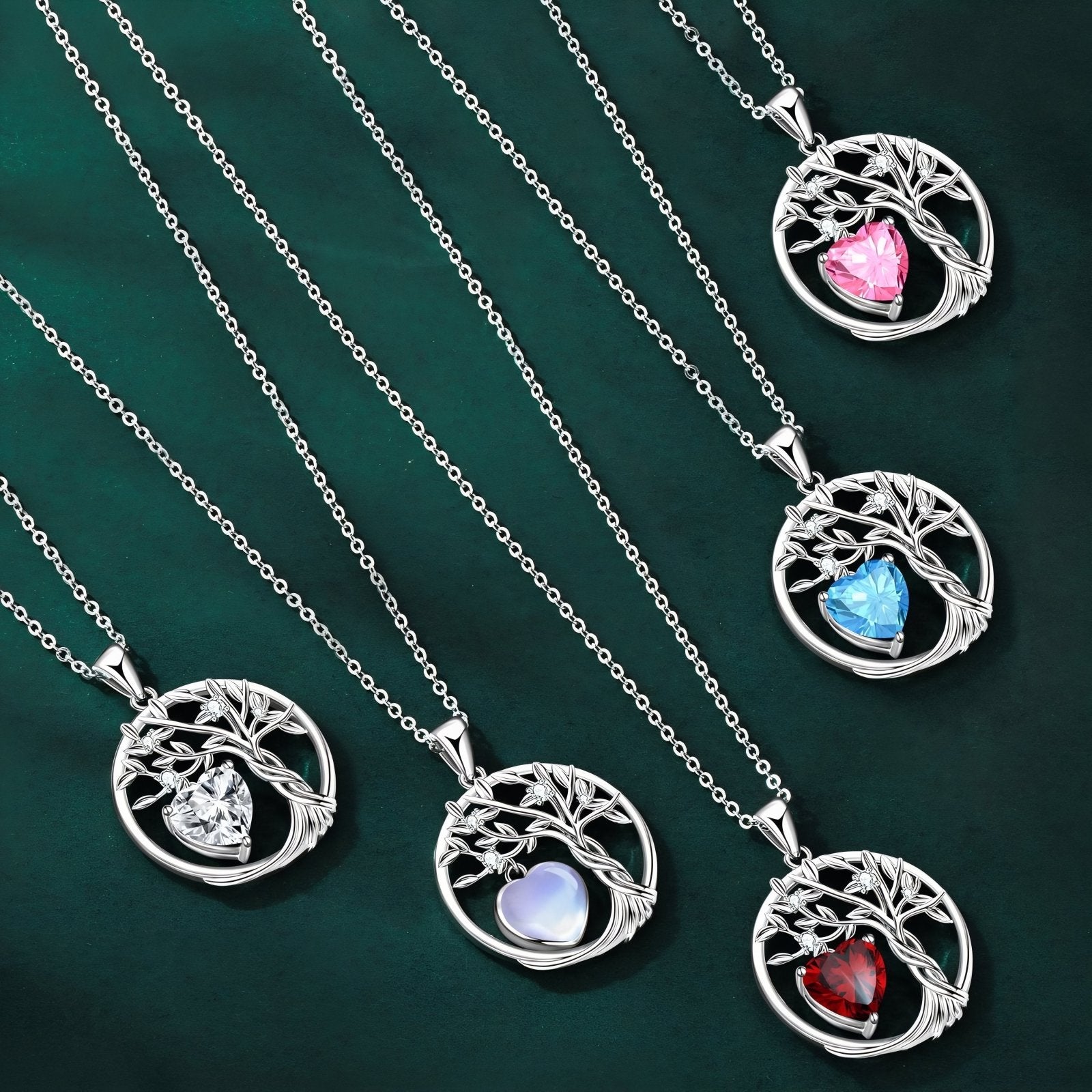 Collier pendentif arbre de vie pour femme, cœur en moissanite, argent 925