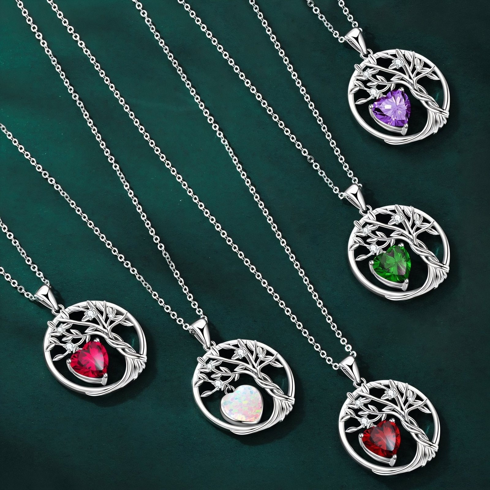 Collier pendentif arbre de vie pour femme, cœur en moissanite, argent 925