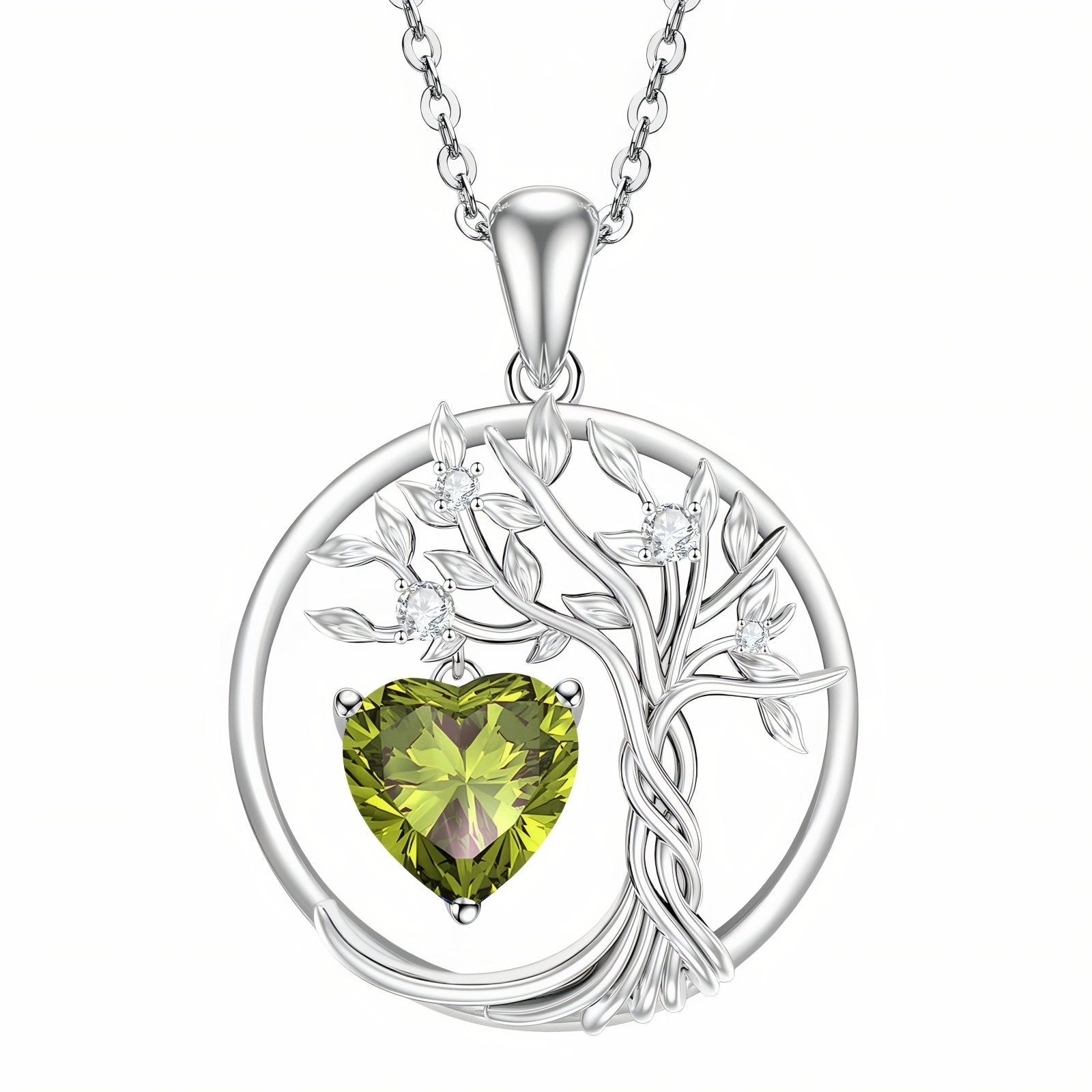 Collier pendentif arbre de vie pour femme, cœur en moissanite, argent 925