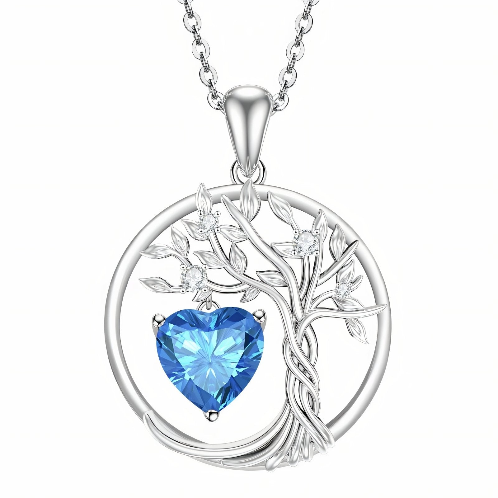 Collier pendentif arbre de vie pour femme, cœur en moissanite, argent 925
