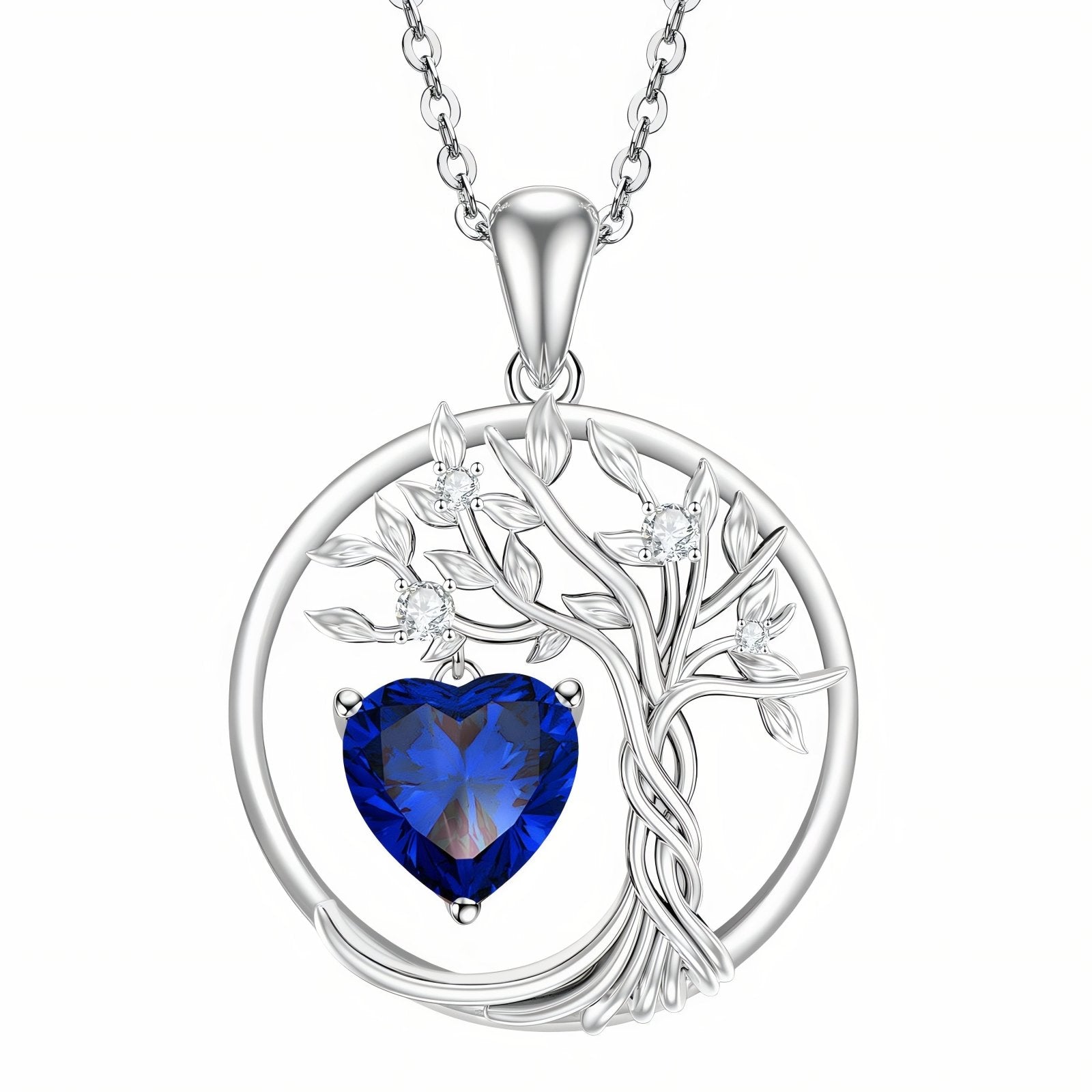 Collier pendentif arbre de vie pour femme, cœur en moissanite, argent 925