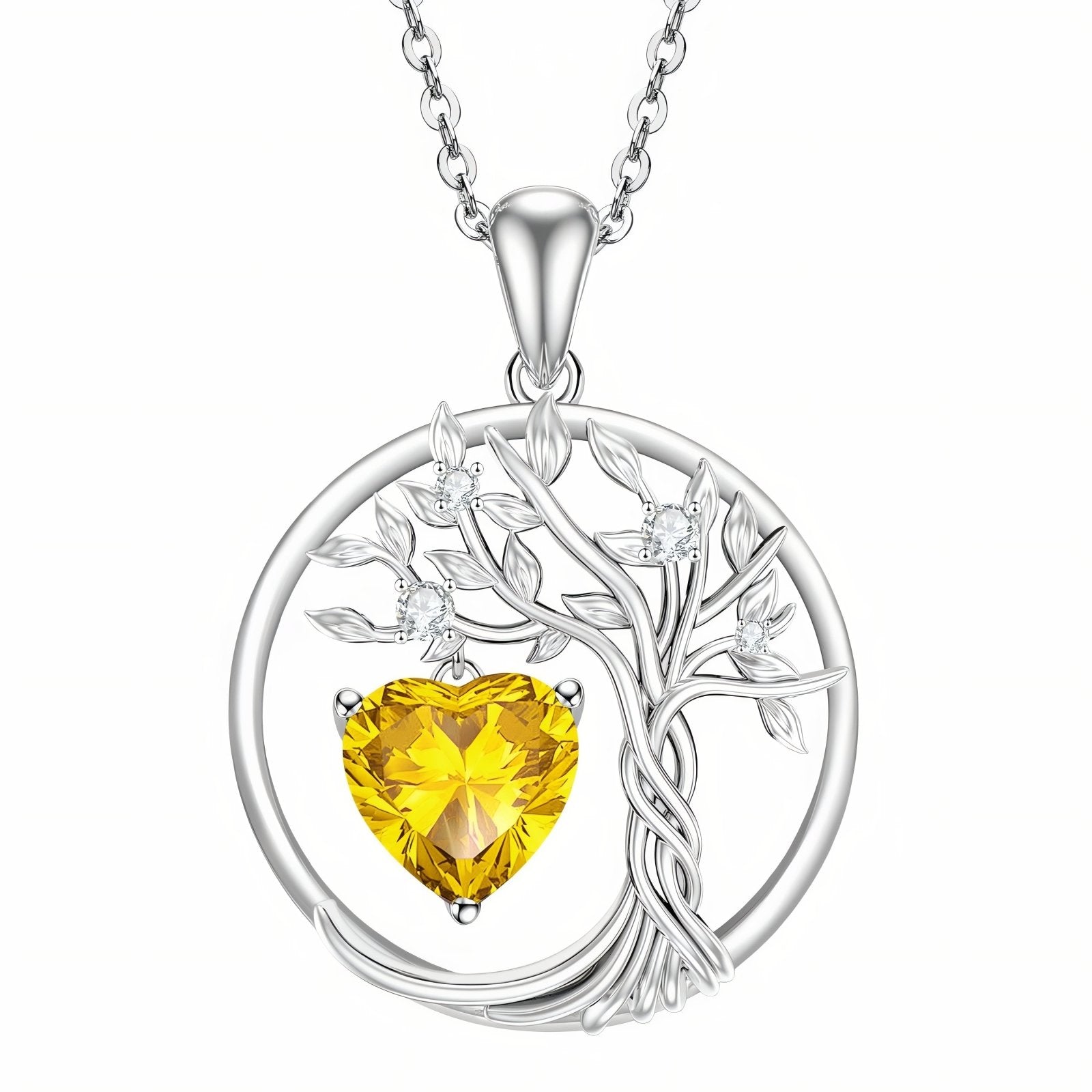 Collier pendentif arbre de vie pour femme, cœur en moissanite, argent 925