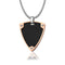 Collier pendentif bouclier noir, acier inoxydable et fibre de carbone, pour homme, modèle Major