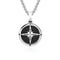 Collier pendentif boussole, en acier poli inoxydable bicolore, modèle Nautilus