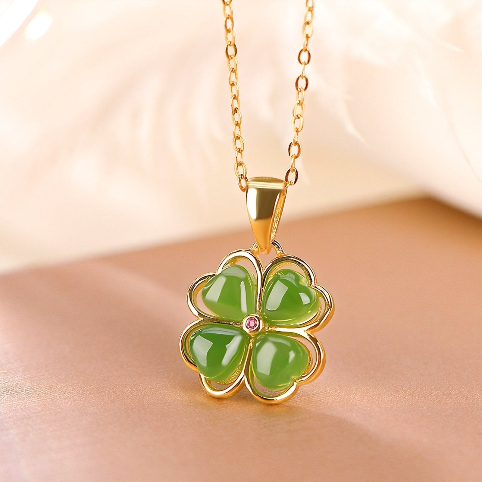 Collier pendentif chance, trèfle à 4 feuilles, en argent 925, maille forçat, modèle Evie