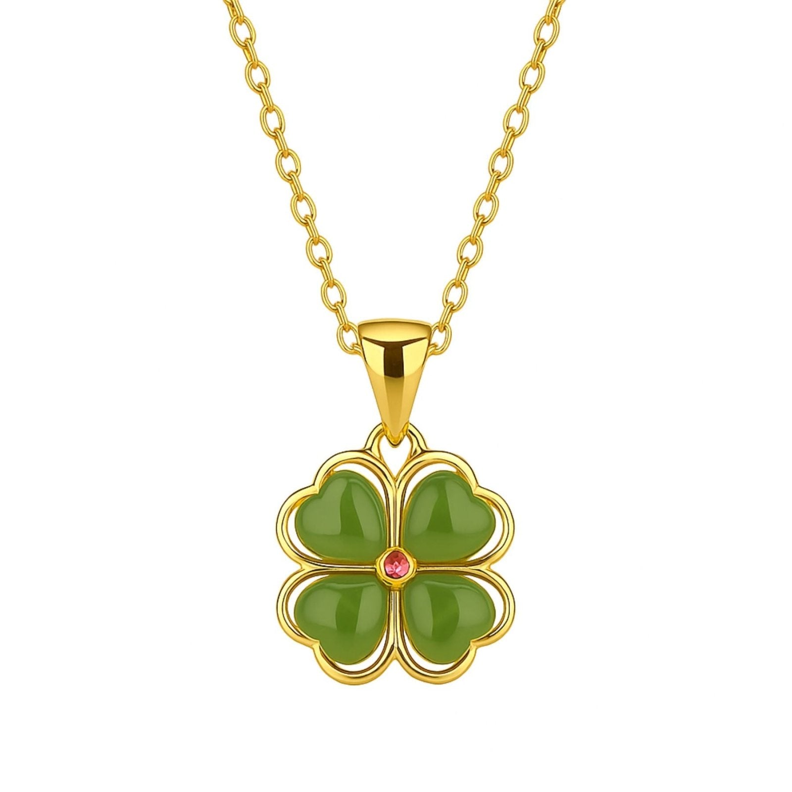 Collier pendentif chance, trèfle à 4 feuilles, en argent 925, maille forçat, modèle Evie