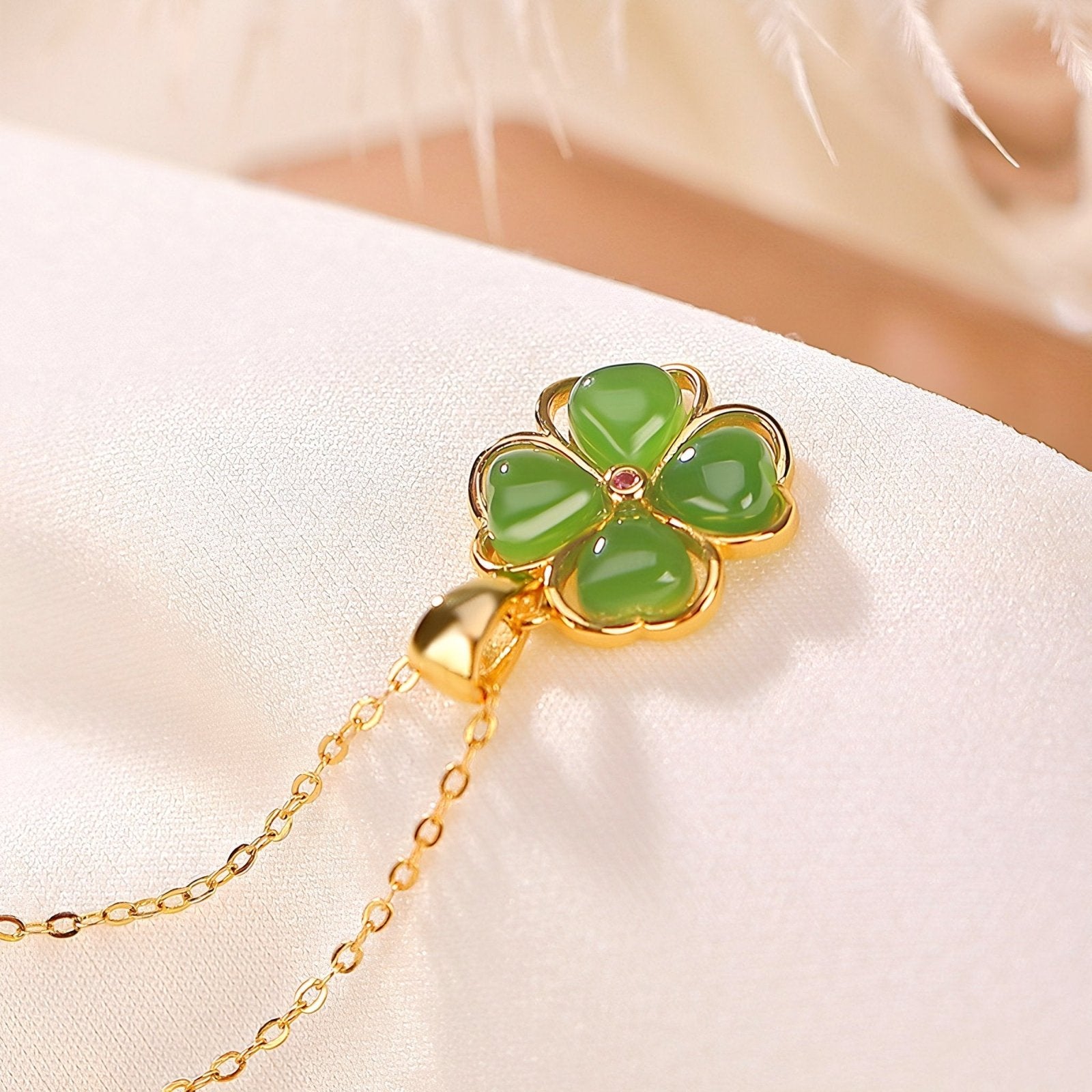 Collier pendentif chance, trèfle à 4 feuilles, en argent 925, maille forçat, modèle Evie