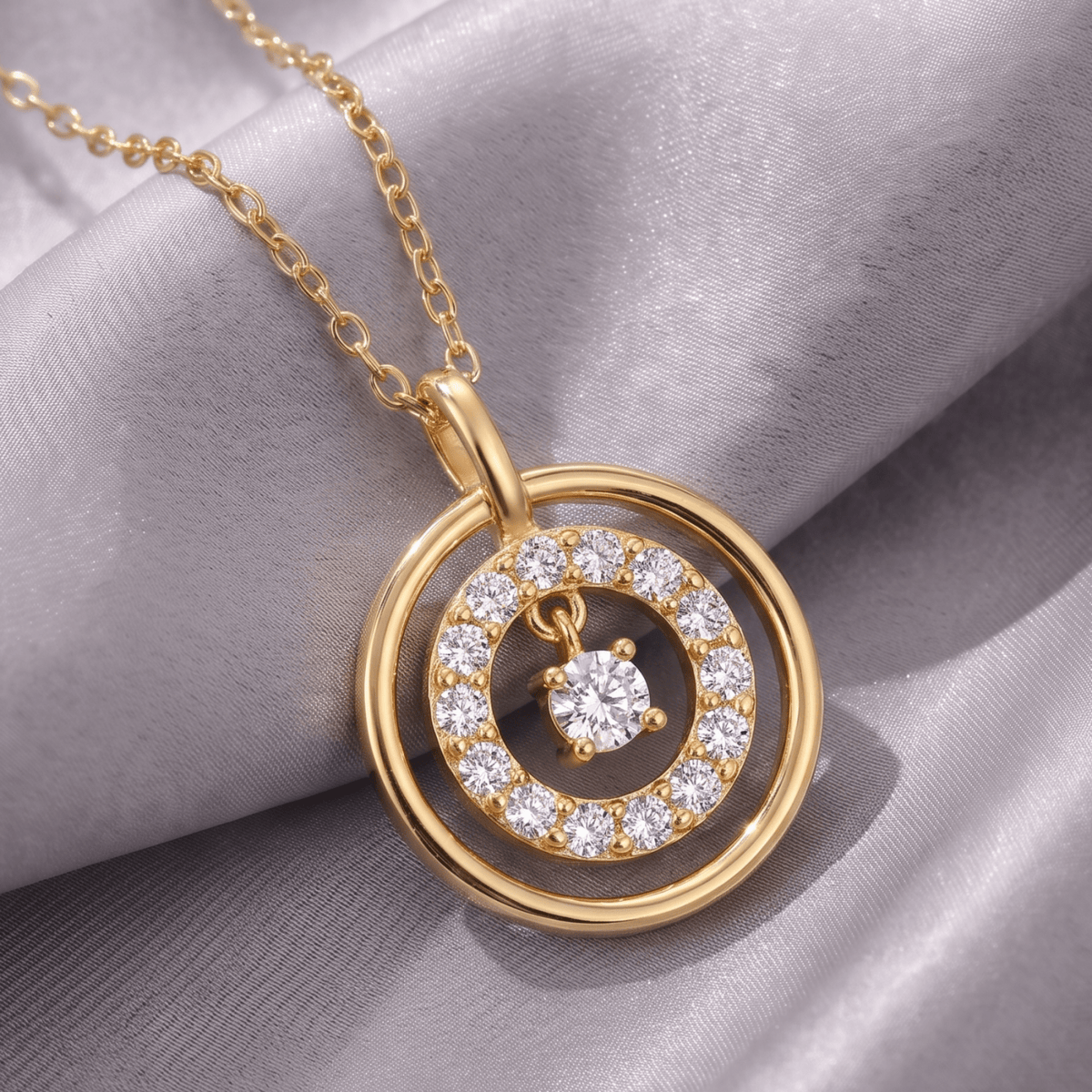Collier pendentif circulaire pour femme, en argent 925, style élégant