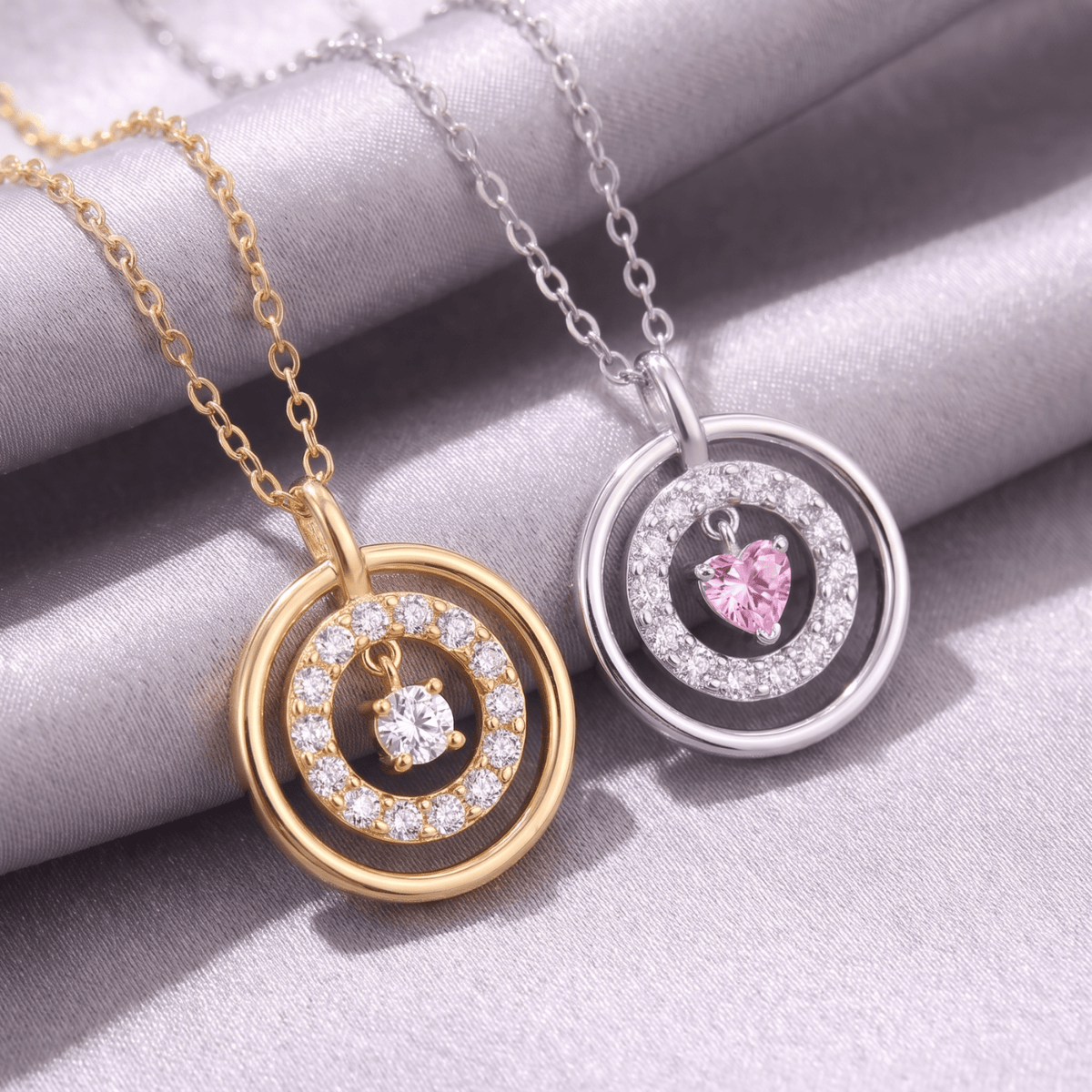 Collier pendentif circulaire pour femme, en argent 925, style élégant