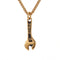 Collier pendentif clé à molette pour homme, en acier inoxydable doré, design retro
