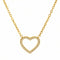 Collier pendentif cœur ajouré pour femme, avec zircon, en acier inoxydable