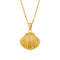 Collier pendentif coquillage pour femme, en acier inoxydable doré, chaîne fine