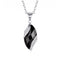 Collier pendentif cristal facetté pour homme, en acier inoxydable, pierre noire ou bleue au design torsadé