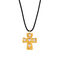 Collier pendentif croix baroque, en acier titane doré, pierres en verre multicolores, modèle Armanis