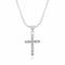 Collier pendentif croix en argent 925, zircons brillants, chaine ajustable, modèle Vermeer
