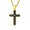Collier pendentif croix en fibre de carbone et acier, style streetwear moderne, modèle Dante