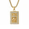 Collier pendentif croix mains en prière pour homme, en acier inoxydable, plaque rectangulaire ornée de cristaux scintillants