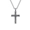 Collier pendentif croix sculptée, acier vieilli, modèle Levi