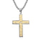 Collier pendentif croix texturée pour homme, acier inoxydable 316L, finition martelée et zircon, modèle Jules