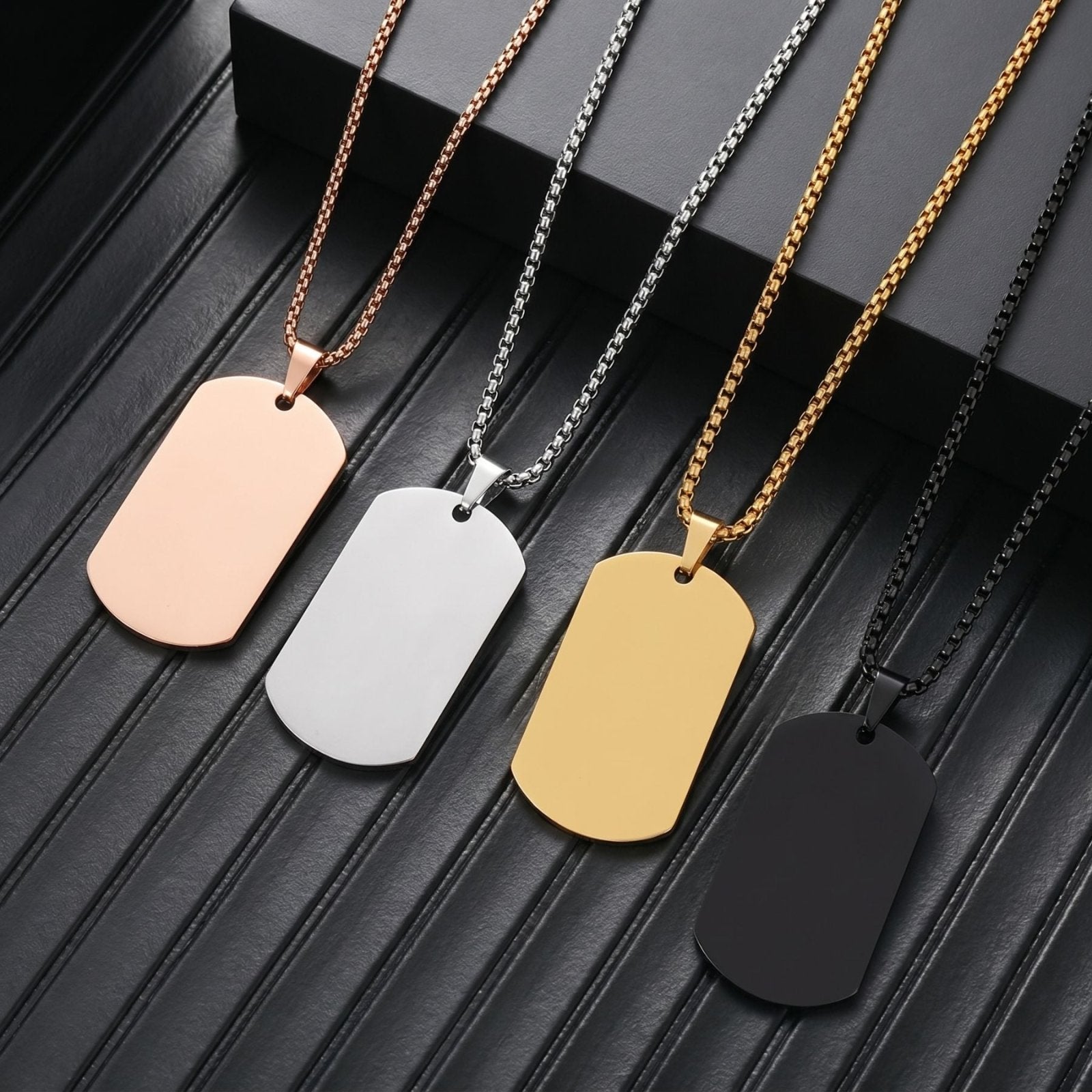 Collier pendentif dog tag pour homme, style militaire, en acier inoxydable