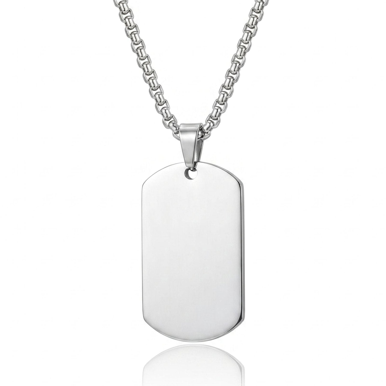 Collier pendentif dog tag pour homme, style militaire, en acier inoxydable
