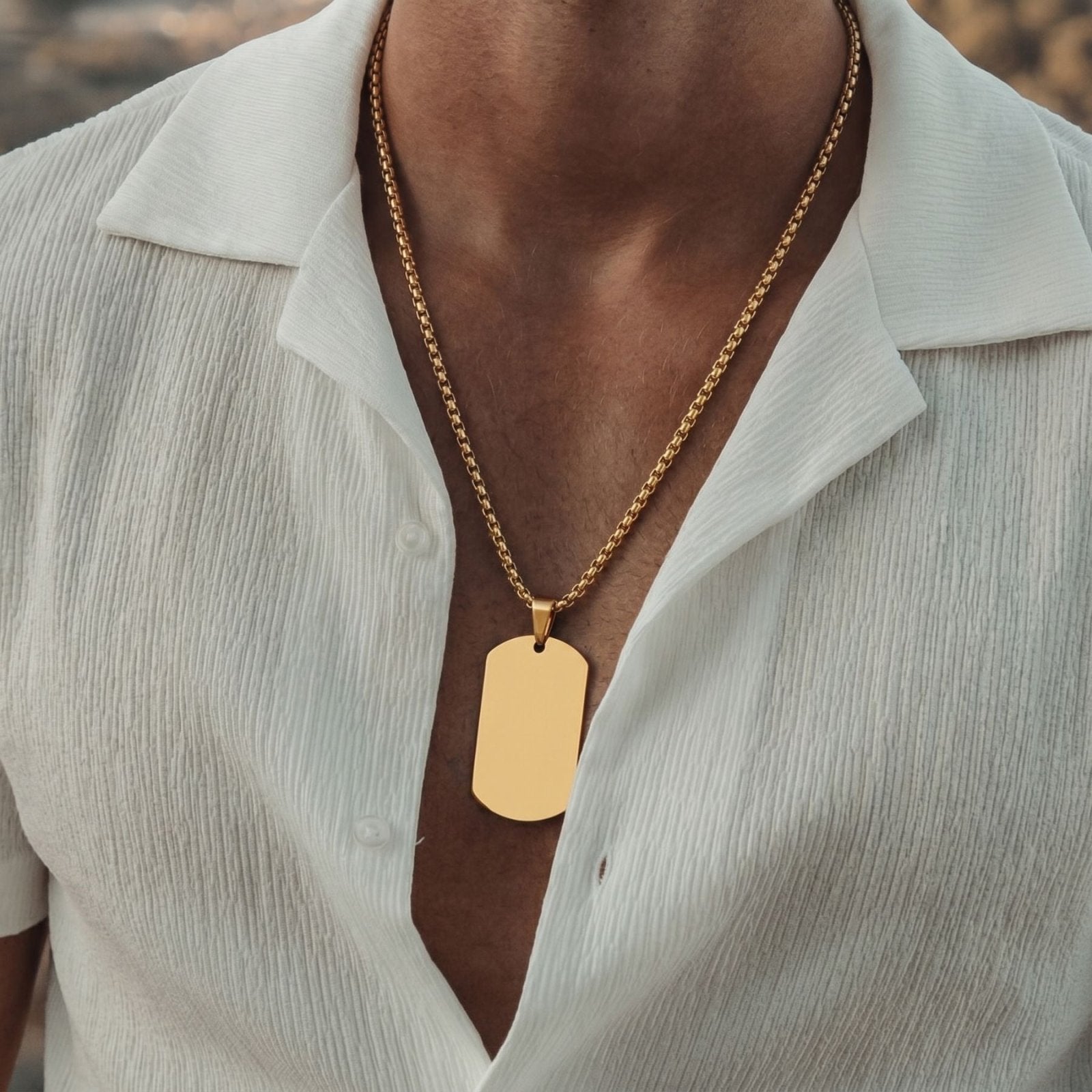 Collier pendentif dog tag pour homme, style militaire, en acier inoxydable
