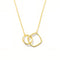 Collier pendentif double anneau, en argent 925, design géométrique doré, modèle Lou