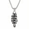 Collier pendentif double squelette enlacé pour homme, en acier inoxydable, style rock gothique