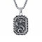 Collier pendentif dragon chinois pour homme, en acier inoxydable, médaillon rectangulaire avec dragon oriental sculpté en relief