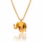 Collier pendentif éléphant, acier inoxydable plaqué or 18K, pour femme