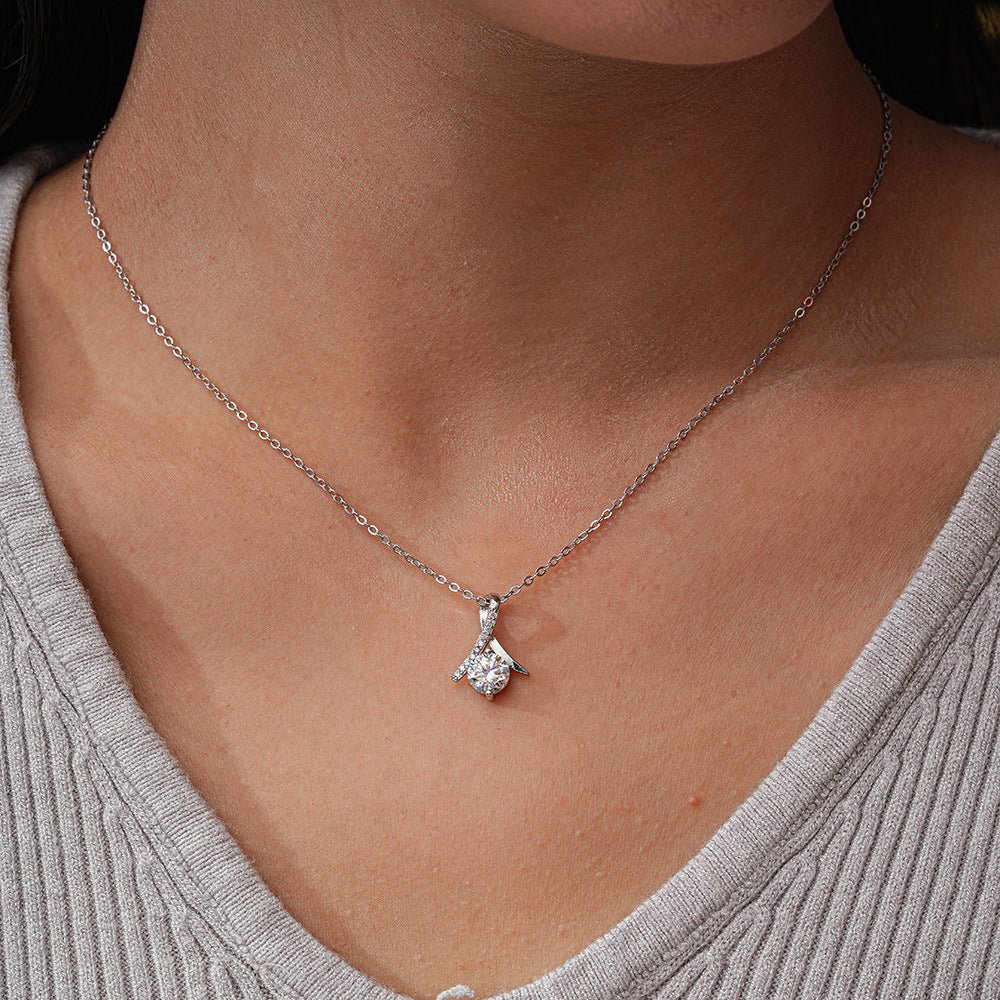 Collier pendentif en argent 925, zircons scintillants et maille forçat, style moderne pour femme, modèle Élena