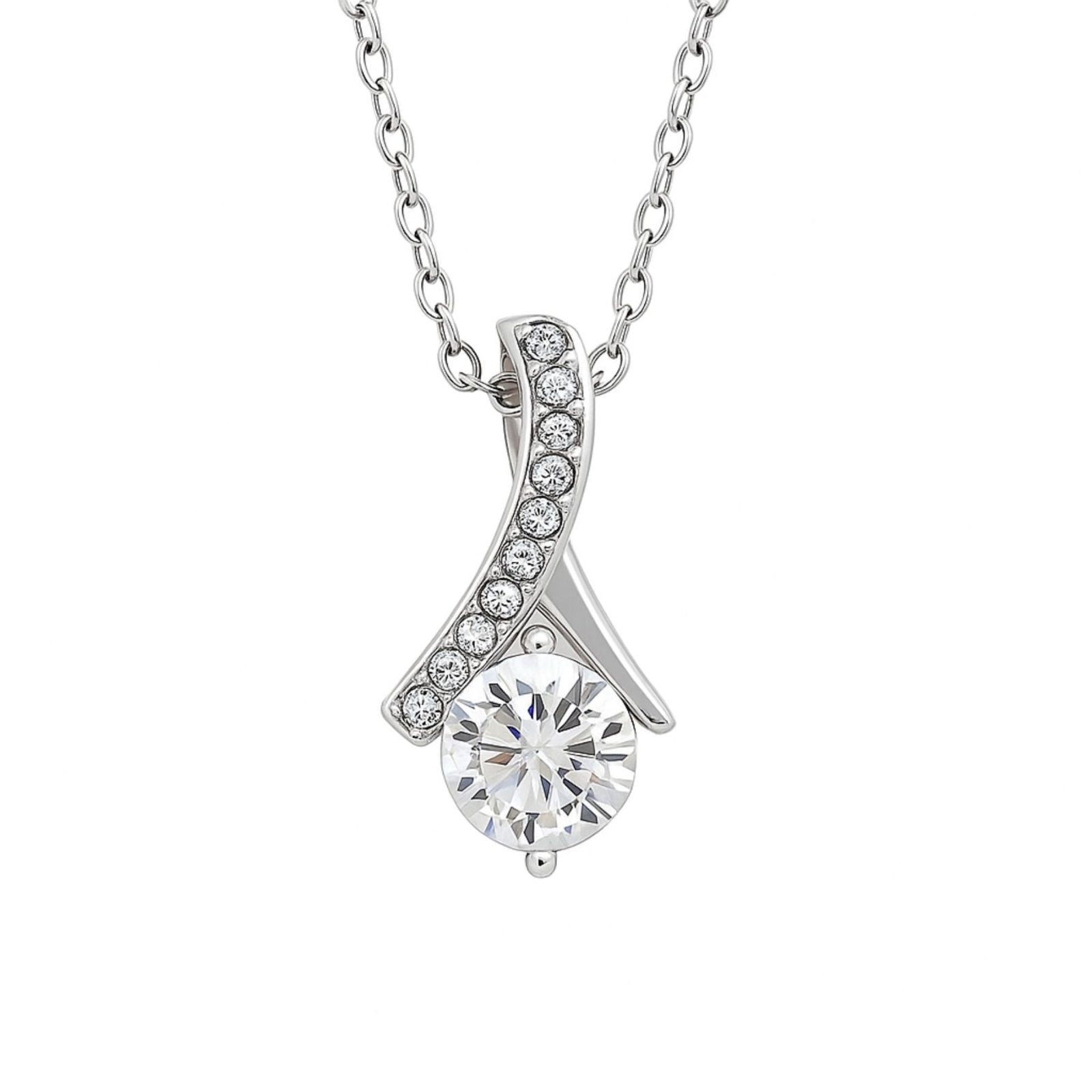Collier pendentif en argent 925, zircons scintillants et maille forçat, style moderne pour femme, modèle Élena