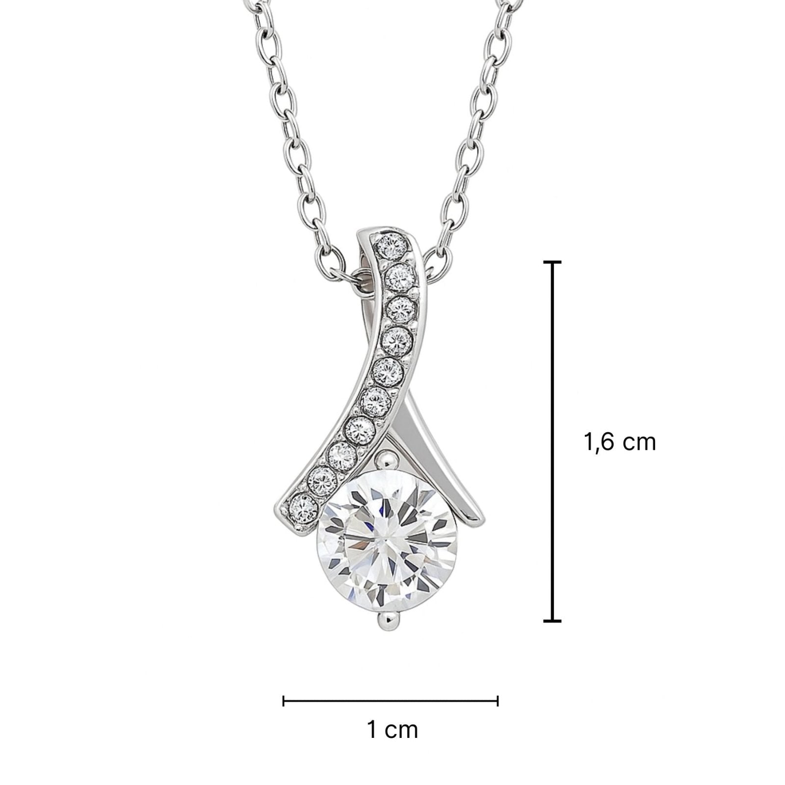 Collier pendentif en argent 925, zircons scintillants et maille forçat, style moderne pour femme, modèle Élena