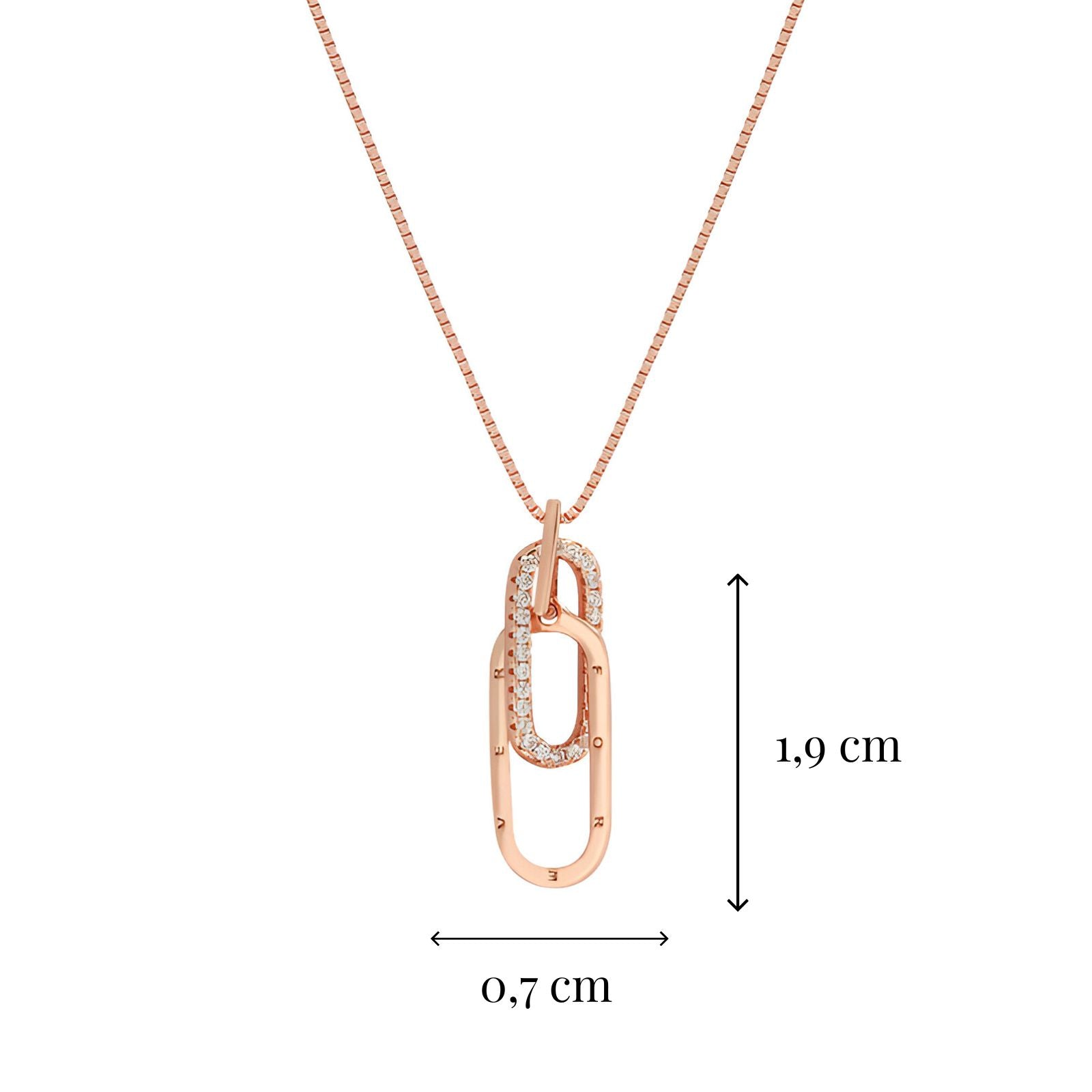 Collier pendentif entrelacé en argent 925, gravure "Forever", style moderne pour femme, modèle Grace