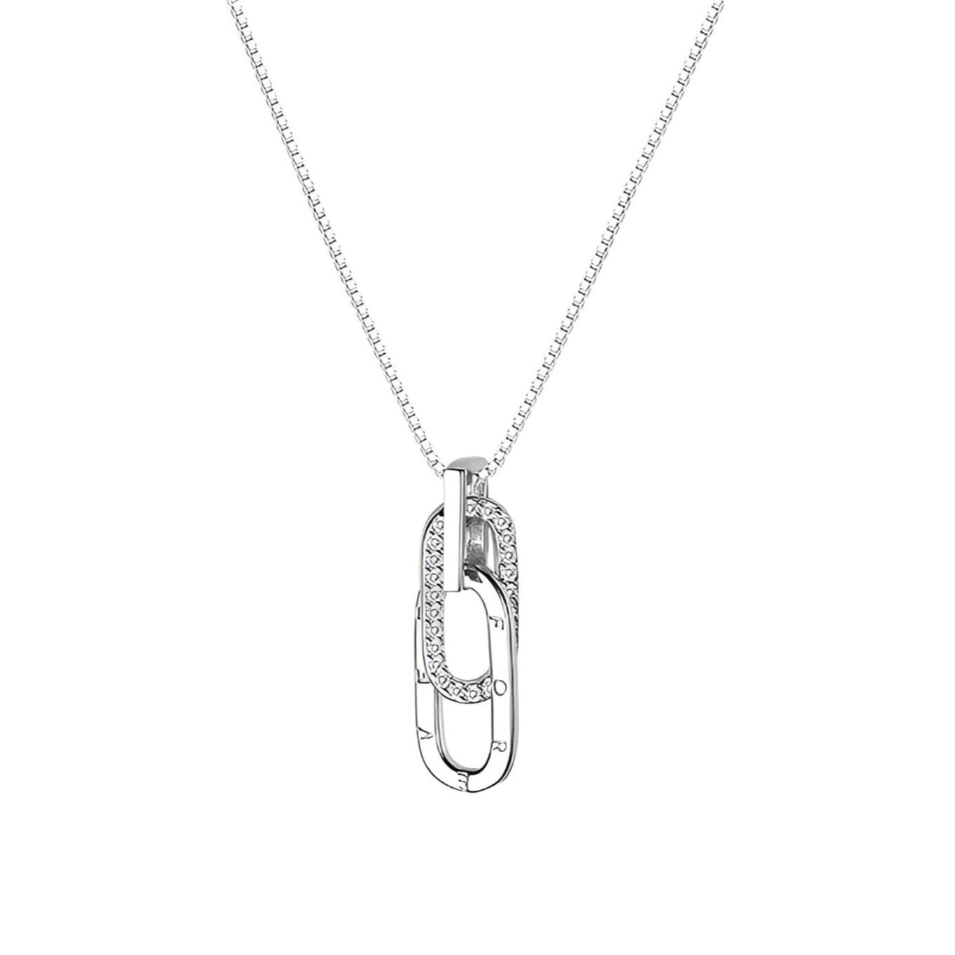 Collier pendentif entrelacé en argent 925, gravure "Forever", style moderne pour femme, modèle Grace
