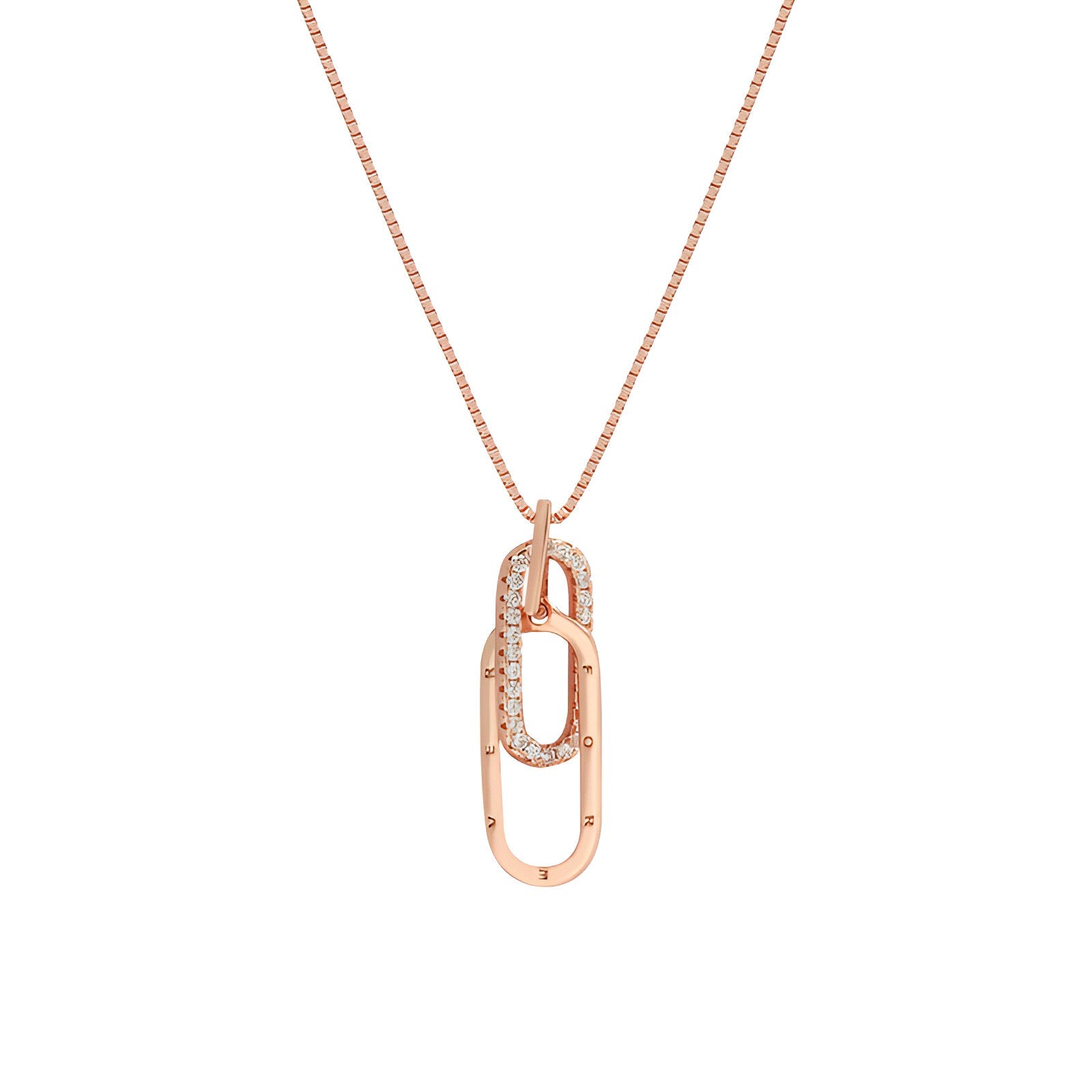 Collier pendentif entrelacé en argent 925, gravure "Forever", style moderne pour femme, modèle Grace