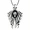 Collier pendentif épée avec ailes et tête de mort pour homme, en acier inoxydable