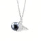 Collier pendentif glace, perle noire nacrée, monture argent 925, modèle Sidney